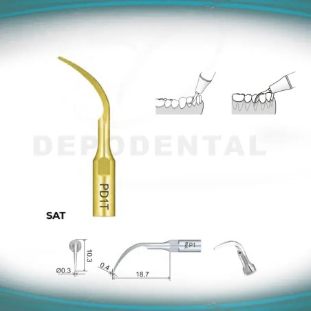 Puntas Ultrasonidos Perio Woodpecker compatible SATELEC PD1T Perio