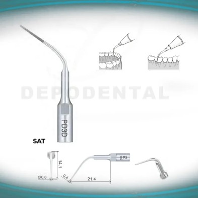 Puntas Ultrasonidos Perio Woodpecker compatible SATELEC PD3D Perio