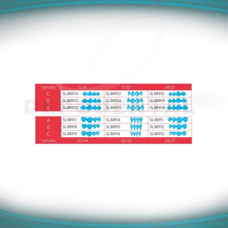 Preformas cera individuales para Maxilar superior Izquierda