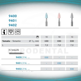 Pulidores Composite komet forma llama