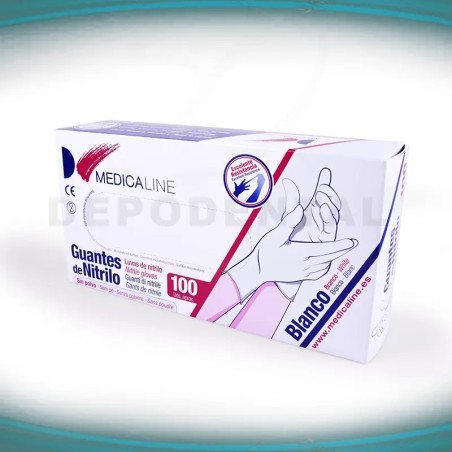 Guantes nitrilo color blanco Medicaline