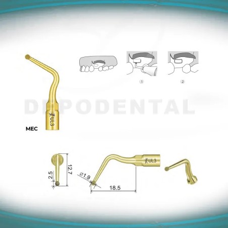 Puntas Cirugía UL3 Woodpecker para Osteotomía y Osteoplastia