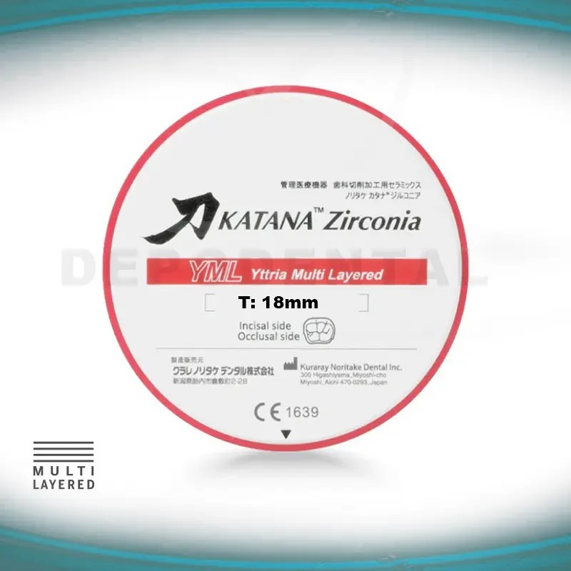 KATANA Zirconia YML Discos Multi-capa 18mm